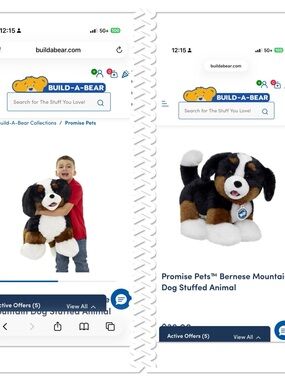 Build-A-Bear Bernese Mountain Dog Plush Set - Jumbo & regular